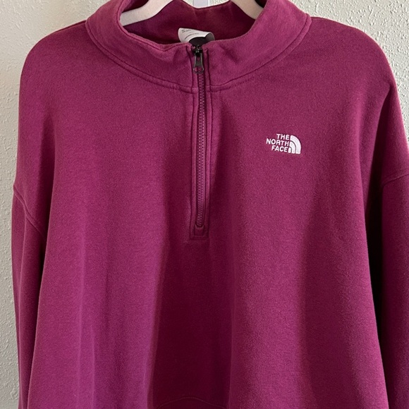 The North Face Tops - The North Face Women's Magenta Half-Zip Sweatshirt